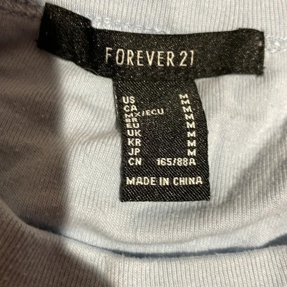 Forever 21, blue, smiley face shirt - Picture 3 of 3